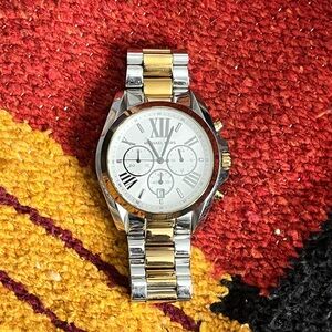 Michael Kors Men’s Chronograph Watch – Two-Tone Silver/Gold (needs battery)